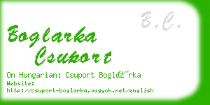 boglarka csuport business card